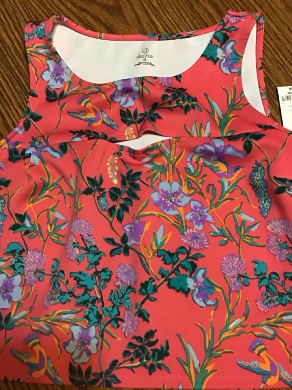 Floral Coral A-Line Women's Skirt and top NWT size XL